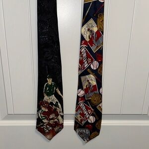 Studio Sports-Themed Ties in Black and Multicolor